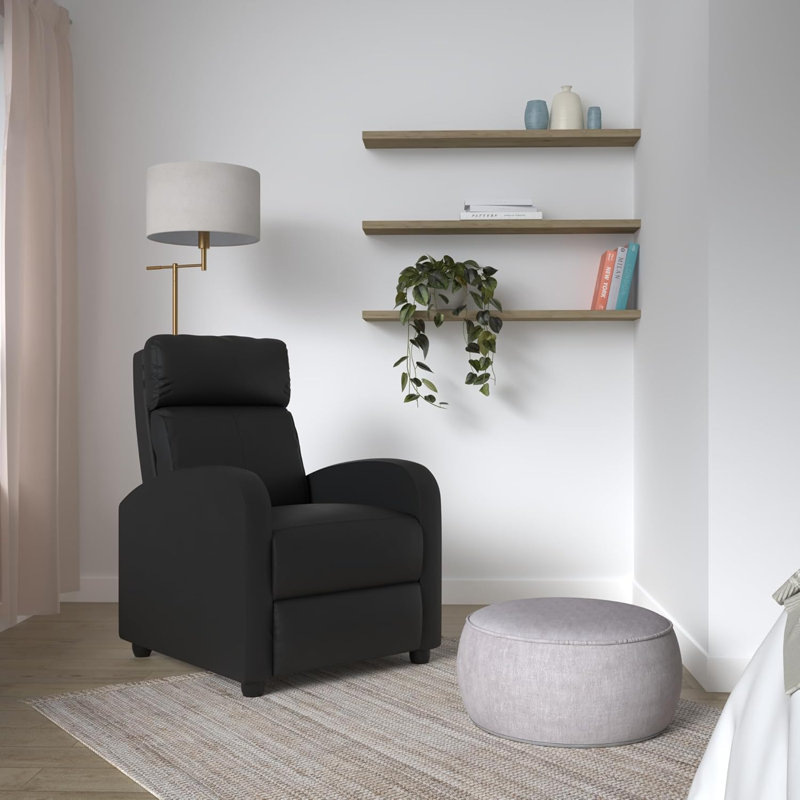 Fauteuil inclinable avec fonction de massage - dossier réglable, soutien lombaire, accoudoirs larges, repose-pieds et siège rembourré - Assemblage facile pour le salon, le cinéma maison