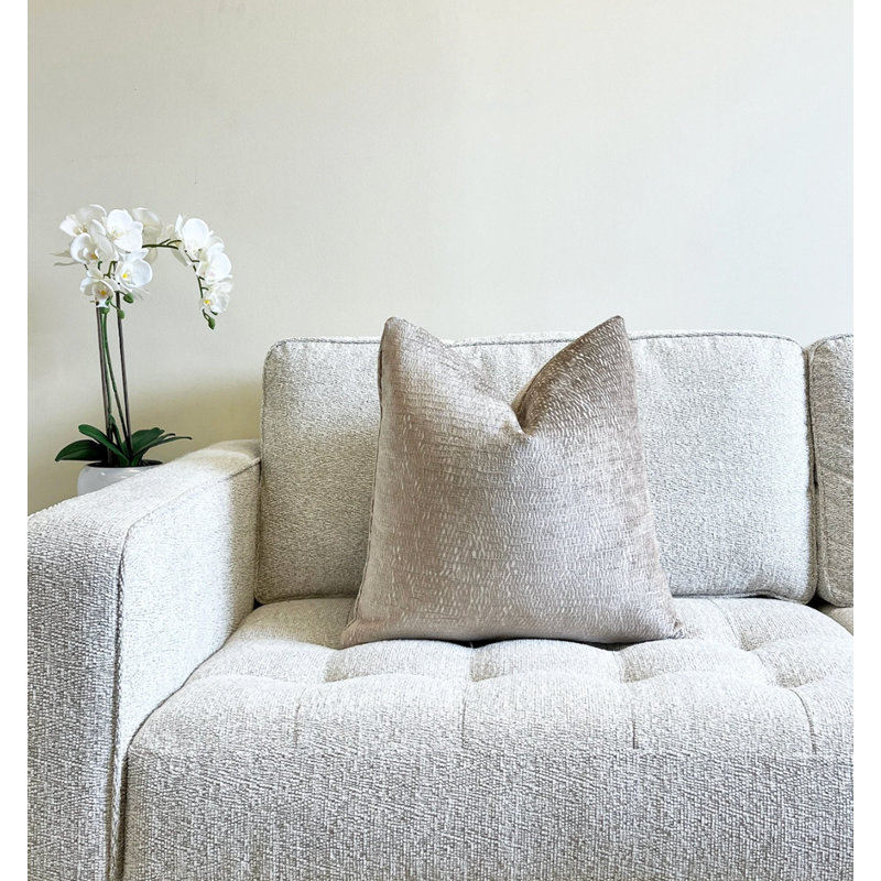  Housse de coussin en chenille, Taupe, H 20 po x l 20 po