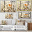Floral, beige et brun, bouleau, forêt, forêt - arbre, art mural-804041317-804041322
