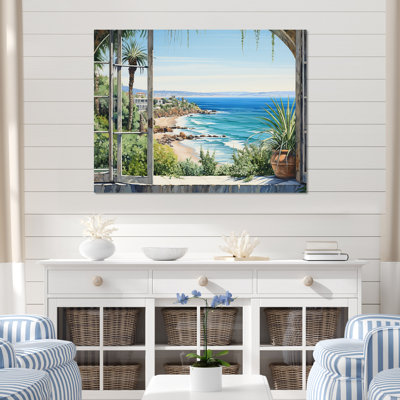 Seaside, vue tropicale I - Fenêtres côtières, art mural