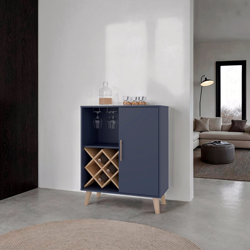 Armoire de bar H 38,6 po, 1 porte, 1 tiroir, 4 tablettes