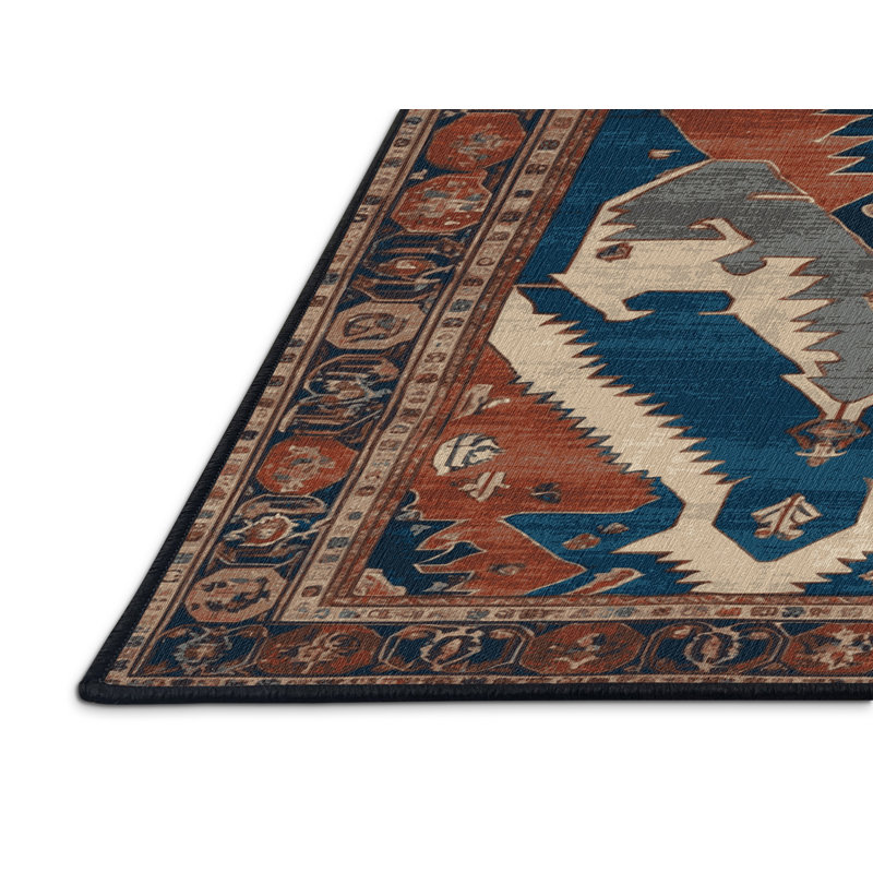 Tapis brun lavable à la machine, Carré 7 pi