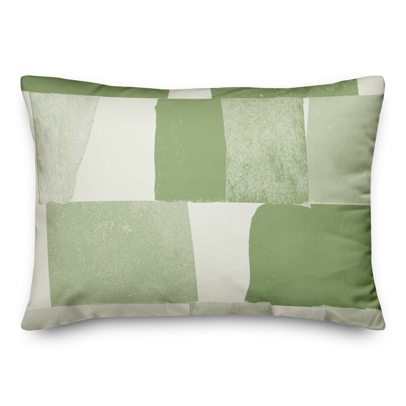 Geometric Outdoor Throw Pillow, Green