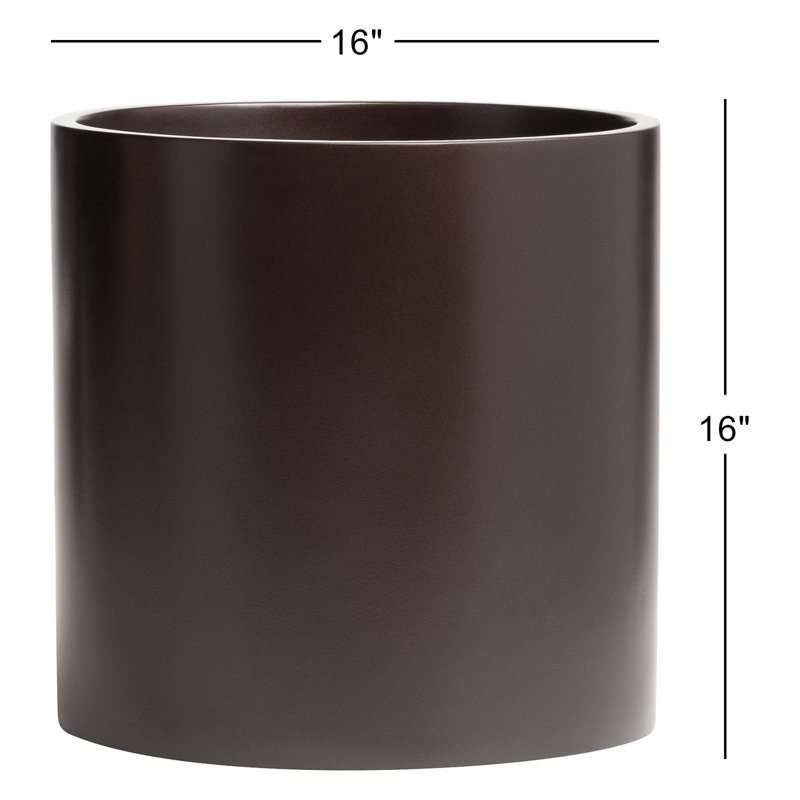 Pot à fleurs rond Brea, Noir, H 16 po x l 16 po x P 16 po