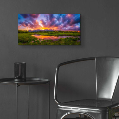 «Grand Sunset in the Tetons» par Darren White, art mural en verre acrylique