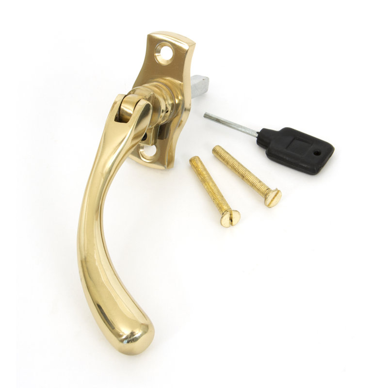 Peardrop Espag Door Accessory, Polished Brass