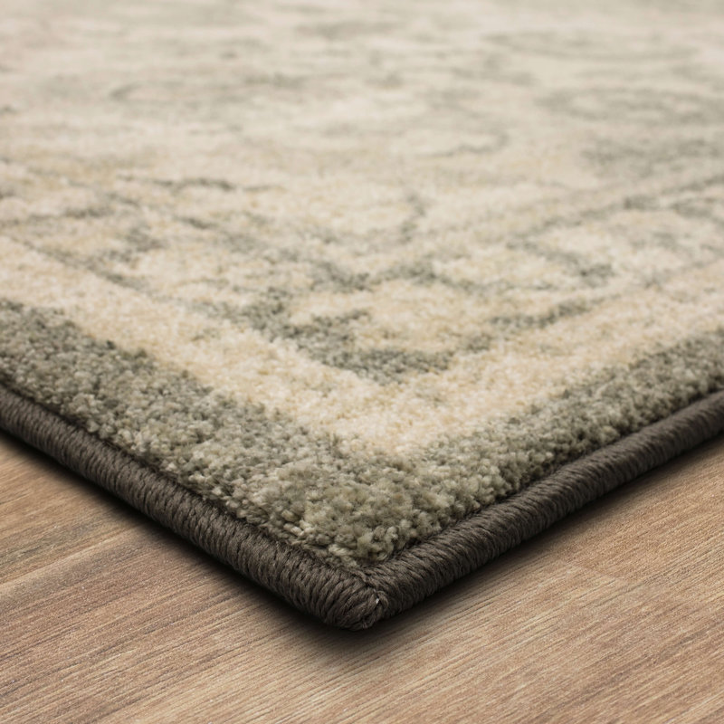 Euphoria Ash Grey 94" Stain-Resistant Silk Runner Rug