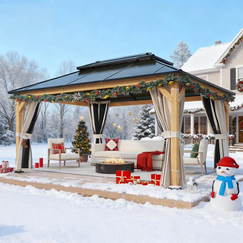 14 pi. L 12 pi. D Pavillon de jardin en bois massif