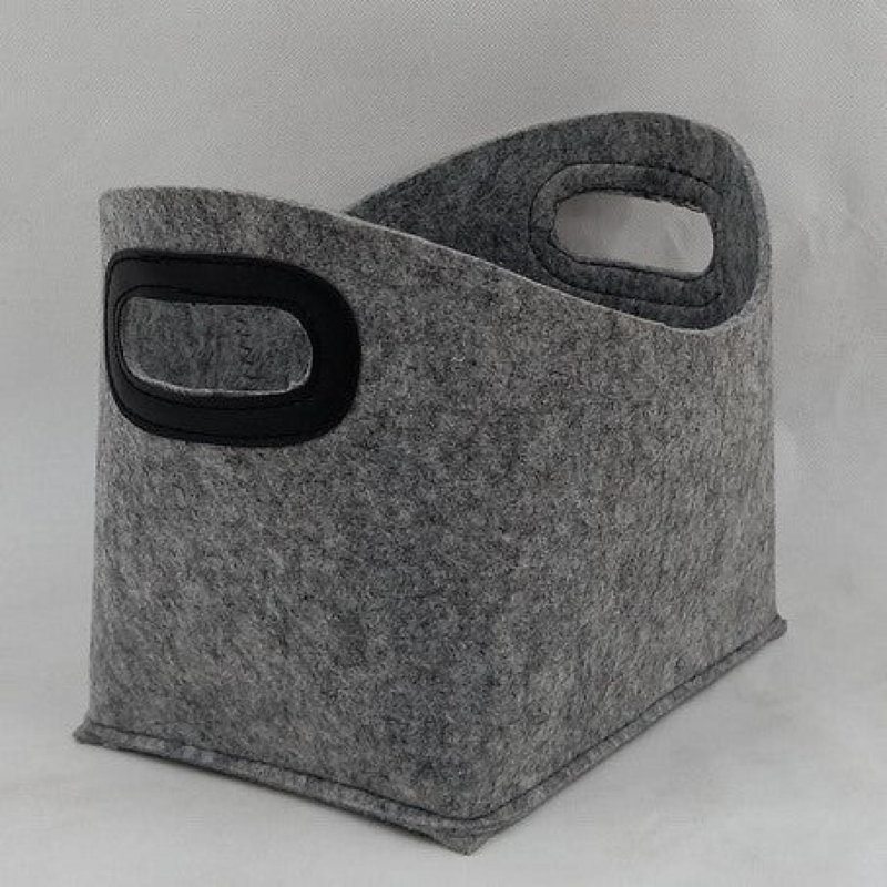 Tissu avec poignées panier, Noir/gris