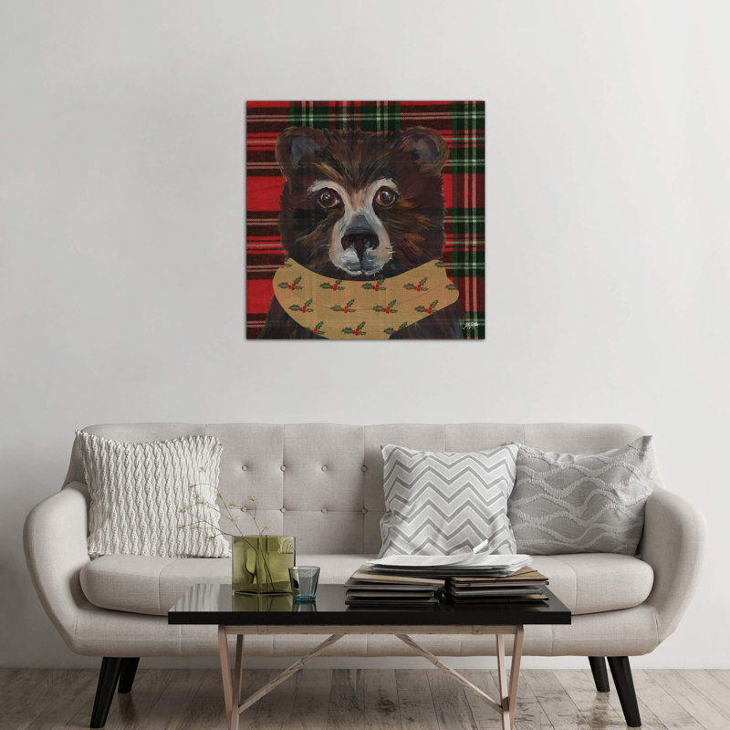 Holiday Animals I by Julie Derice - Print on Canvas, 93.98 cm H x 93.98 cm W, Black Floater Framed