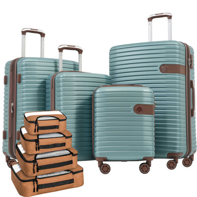 4 Piece Luggage Set Suitcase Set, ABS Hard Shell Lightweight Expandable Travel Luggage with 4 Packing Cubes, TSA Lock, Spinner Wheels for Men Women(16/20/24/28)