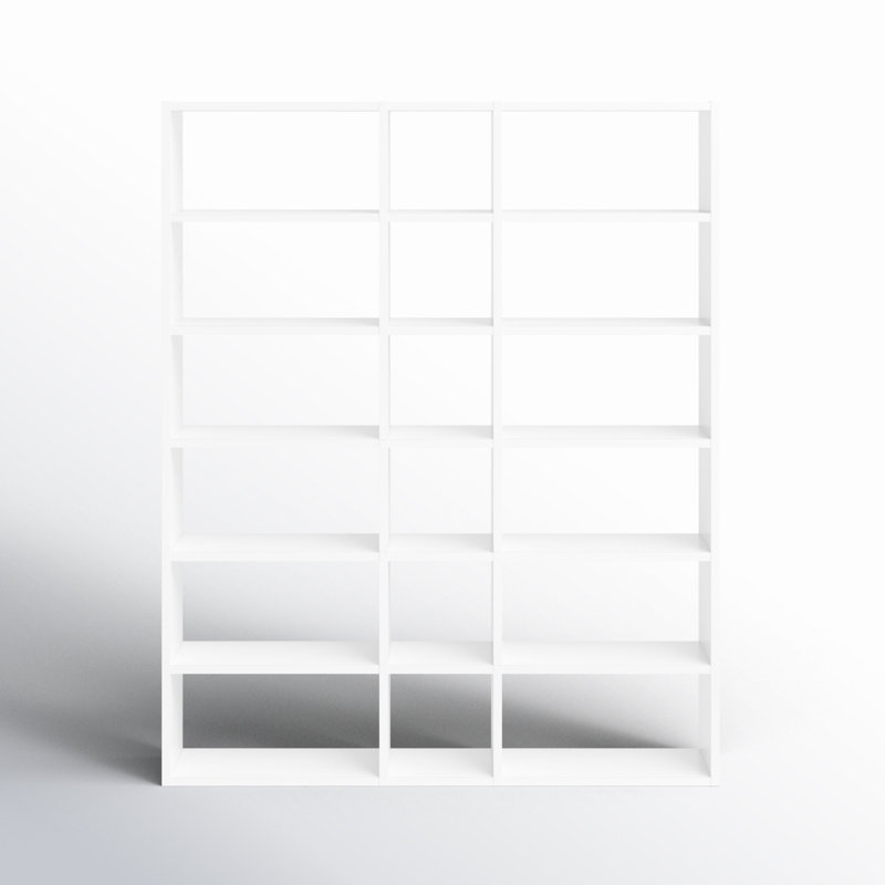 Araeya Geometric Bookcase, Pure White