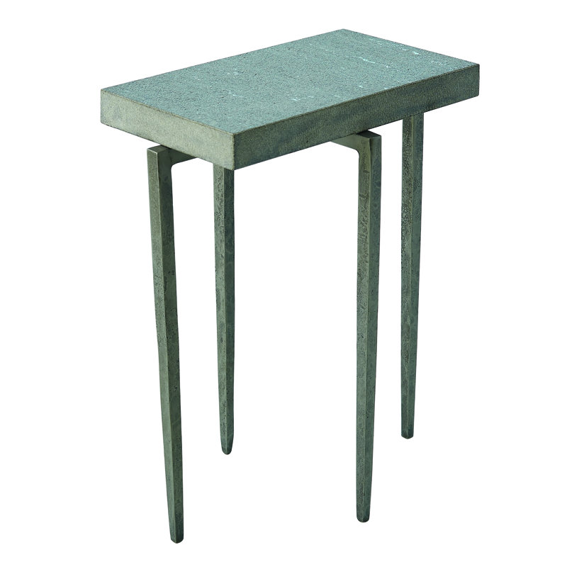 Laforge Natural Iron Accent Table with Flamed Granite Top