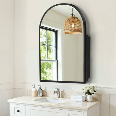 Recessed or Surface Mount Medicine Cabinet with Mirror Adjustable Shelves