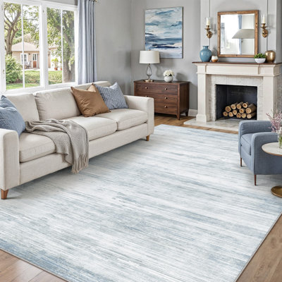  Tapis texturé abstrait bleu clair Luminae