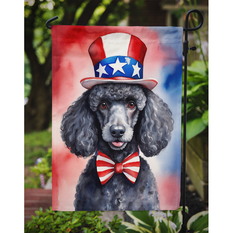 Drapeau patriotique du jardin américain, Caniche noir / rouge