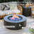  42-Inch Round Iron Gas Fire Pit Table，Includes Tank Cover-1914287736