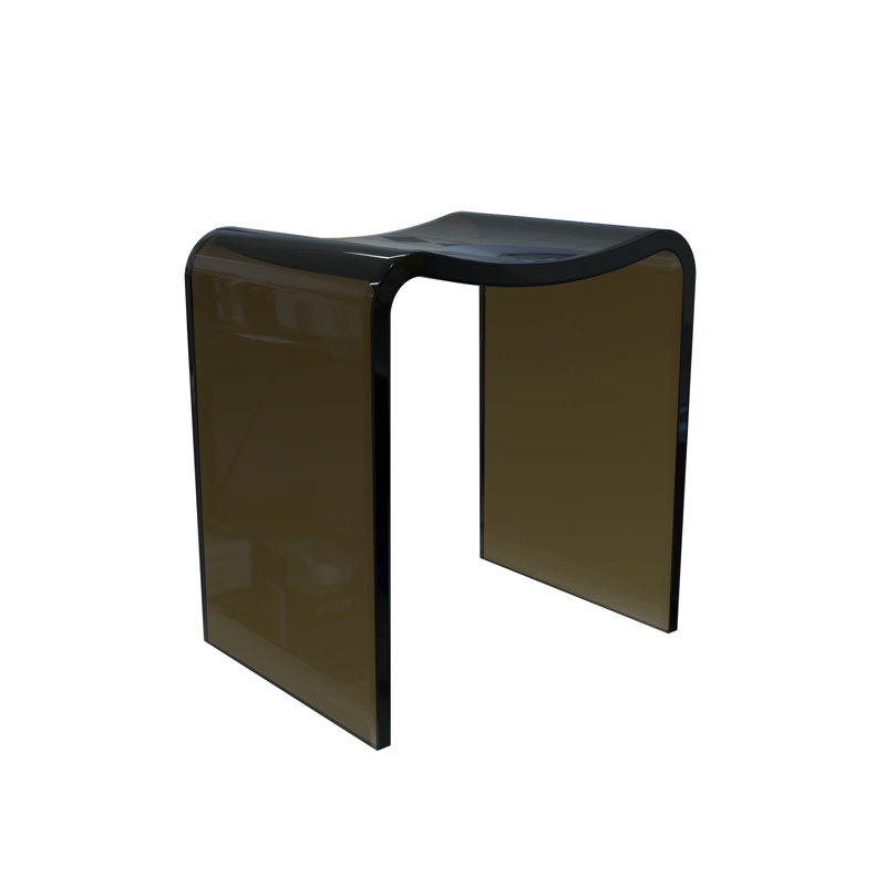 Freestanding Solid Surface Shower Stool, Transparent Brown