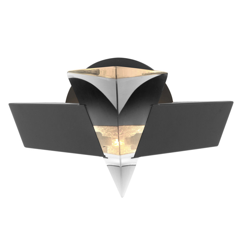 Prisma 1-Light Glass Wall Sconce, Topaz, Matte Black