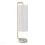Lighting, H 20 po, lampe de table, marbre blanc, abat-jour ivoire / crème, contemporain
