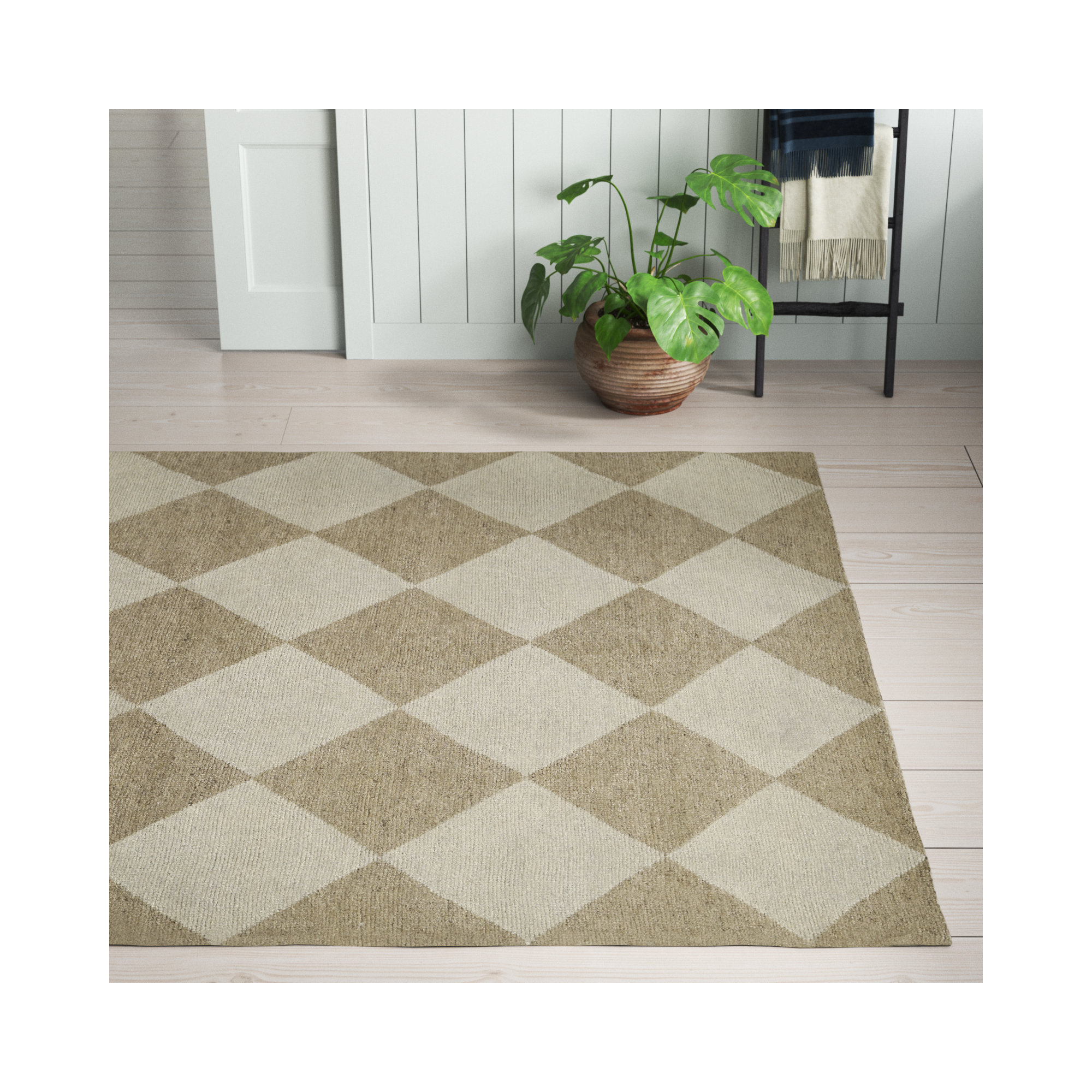 Winnie Handmade Wool Beige/Tan Rug, Rectangle 8' X 10'