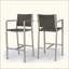 Tabourets de bar d'extérieur en aluminium antirouille avec siège et dossier en rotin PE, ensemble de 2-2062822041