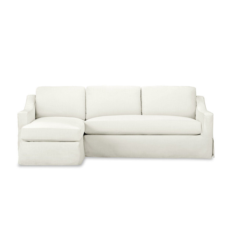 Canapé modulaire 2 pièces Cranbrook, Accoudoir à gauche (vu de face), Mélange de lin performance blanc cassé Lena
