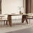 55.12"French-style vintage rectangular solid wood dining table-129952481
