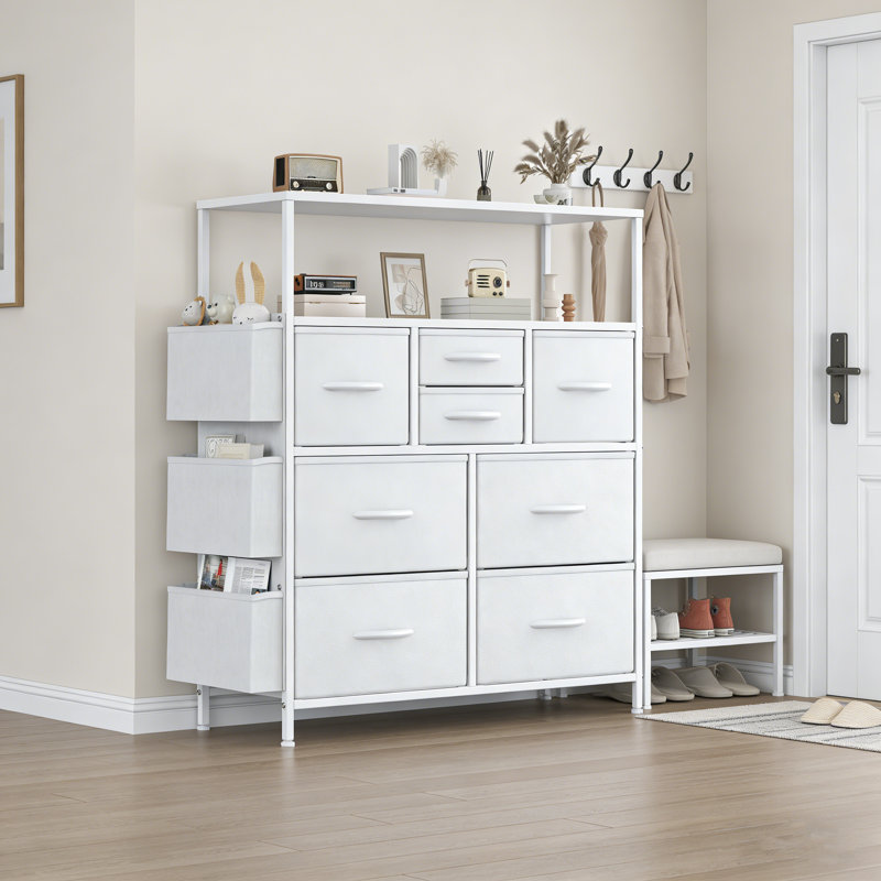 8 Drawer Storage Drawer, White