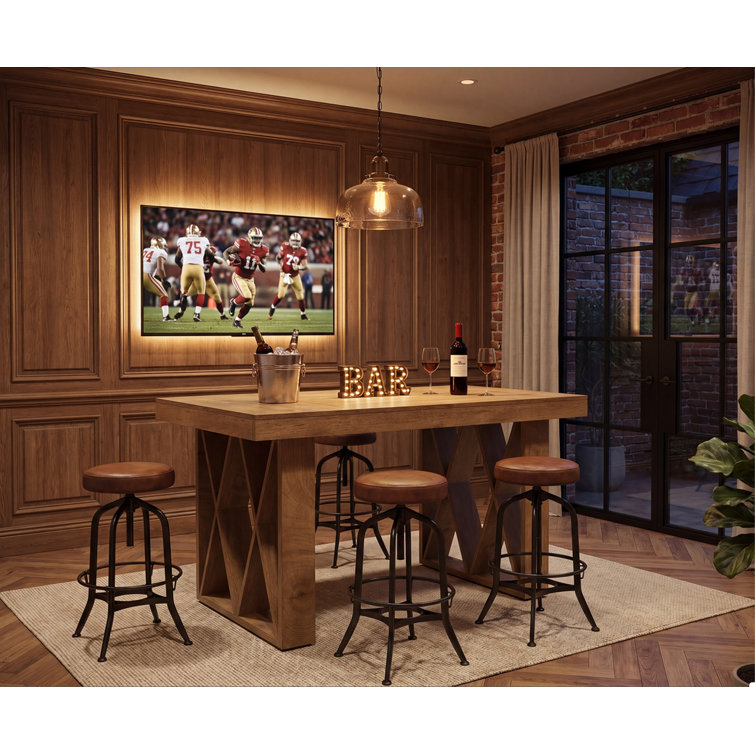 63" Bar Table, Rectangular Long Counter Height Pub Table