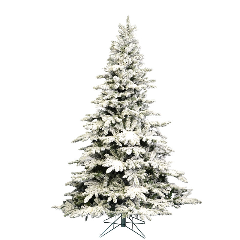 Sapin de Noël artificiel vert et blanc Acree, 14' H