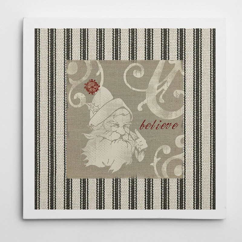 «Burlap Santa», impression, H 32 po x l 32 po x P 1,5 po, Toile tendue
