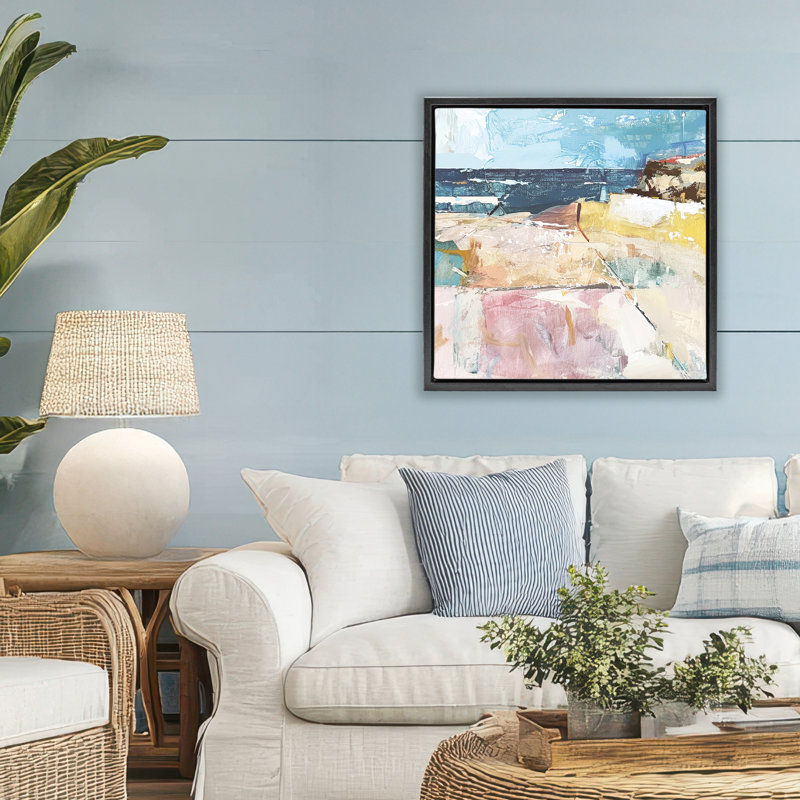 Cadre flottant Modern Echoes of Light, design par Raymond Powers, H 25 po x l 25 po, Cadre flottant noir de jais