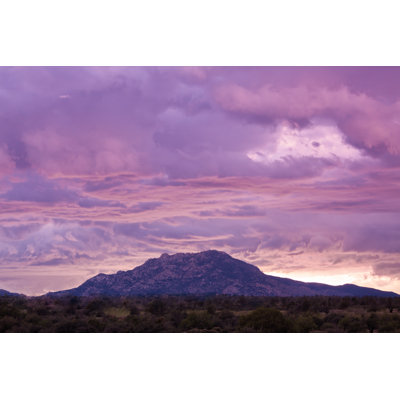 Frink Sunset over Granite Mountain - Wrapped Canvas Photograph