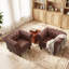 Ensemble de 2 fauteuils d'appoint Chesterfield Fynlie de 115 cm (45,2 po) en similicuir capitonné, style moderne du milieu du siècle.-830823556