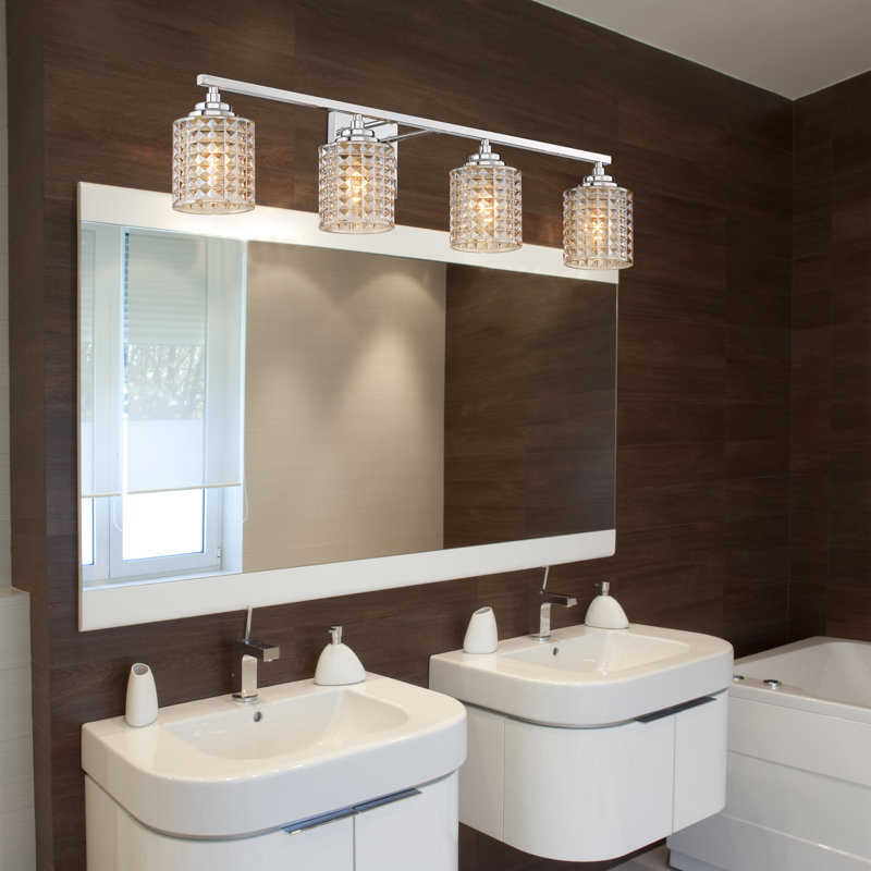 Éclairage de salle de bain à intensité variable 4 lumières Barnhart, Chrome