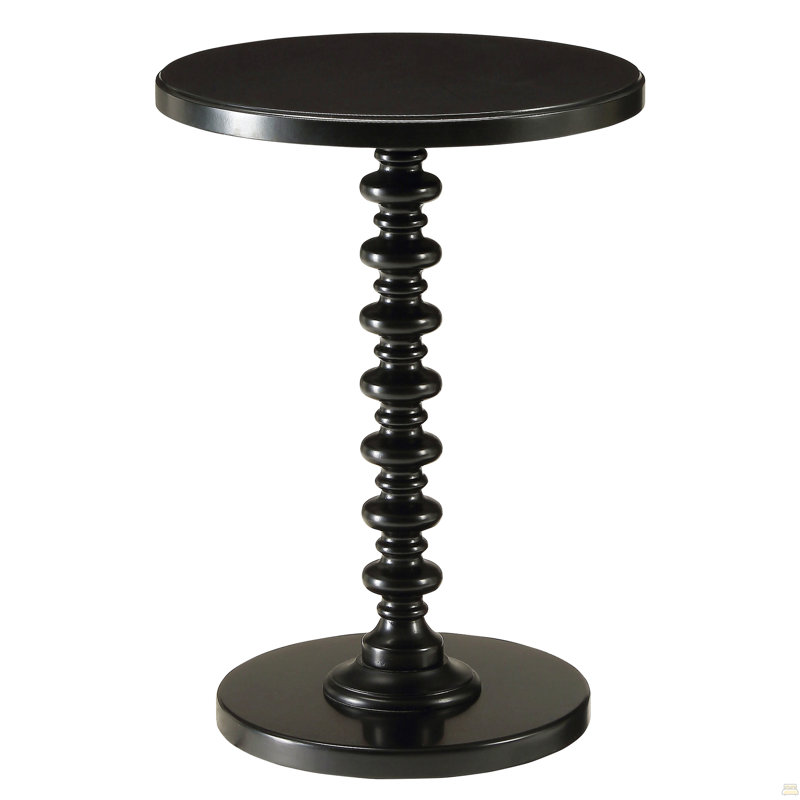 Table d'appoint ronde noire en bois, Noir