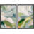 Green Calm Relax Abstract Floral Botanical - Framed Canvas Master Bedroom Wall Art 2 Pieces Print-98109402-98109404