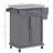 Kitchen Island Storage Trolley With Stainless Steel Counter, Drawer, Towel Rack, Spice Shelf In Gray Rolling Trolley, Countertop, Rack -