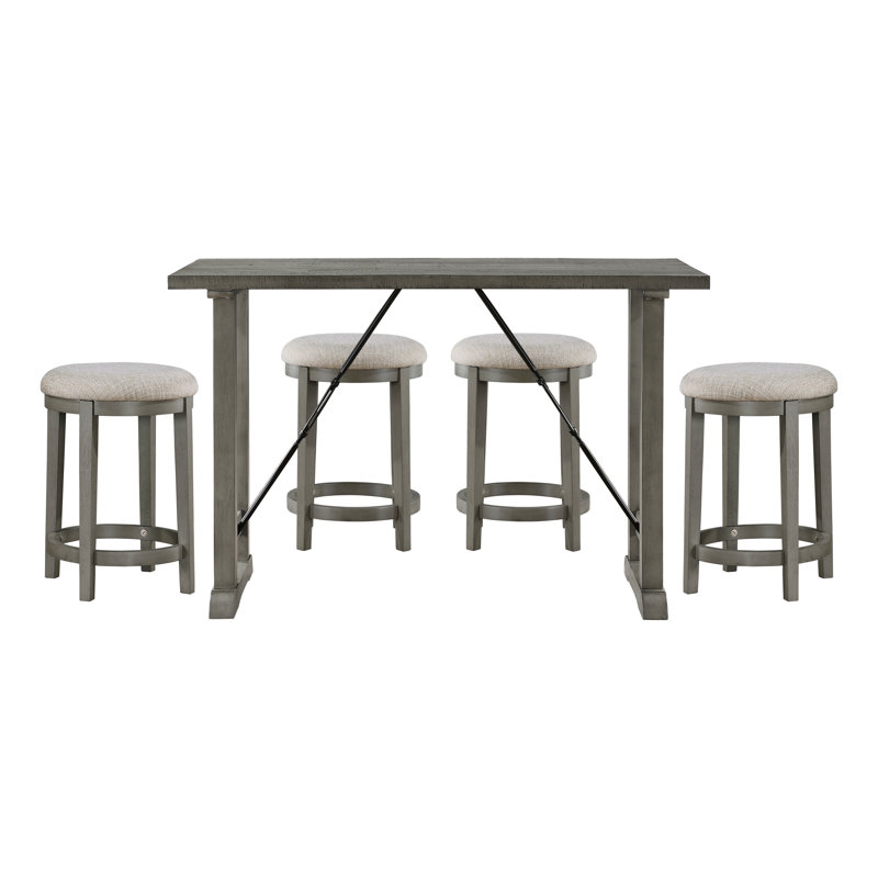 Ensemble de table 5 pièces à hauteur de comptoir Blaisdell, 5 Pieces: Table, 4 Chairs
