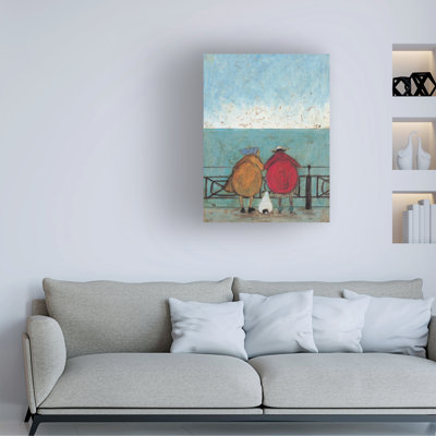 Wrapped Canvas Wall Art - Sam Toft 'Doris Earwigging' Wall Art for Living Room, Bedroom, or Office Décor  - 24x32