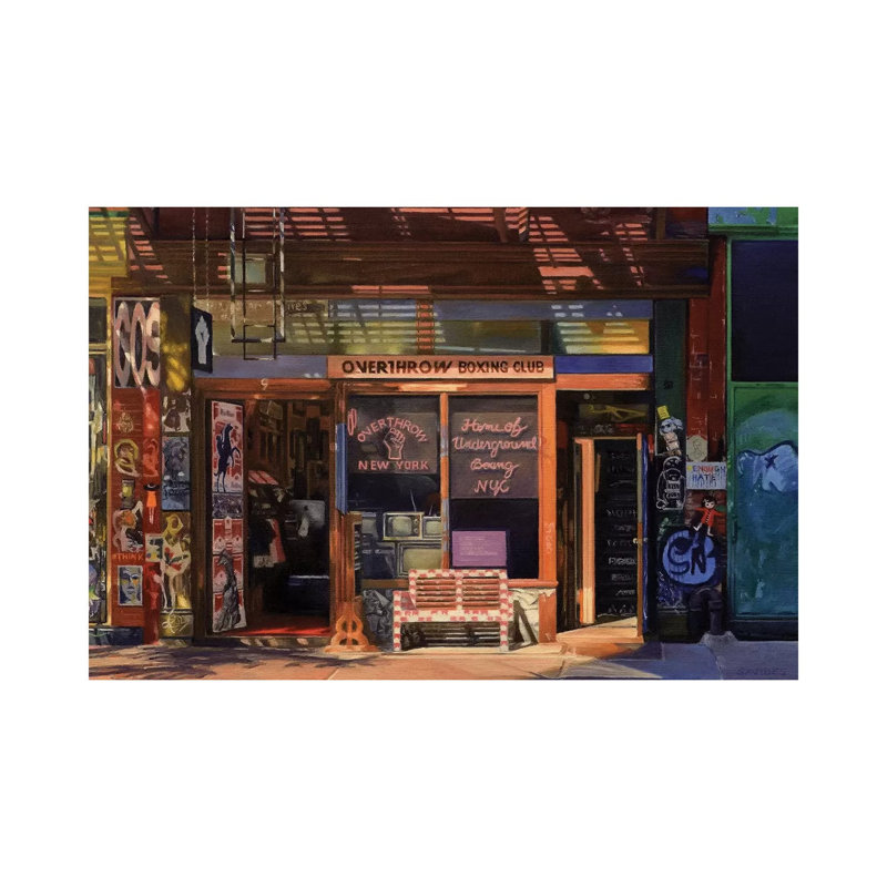 Overthrow Boxing Club by Nick Savides - Painting on Canvas, 20.32 cm H x 30.48 cm W, Wrapped Canvas