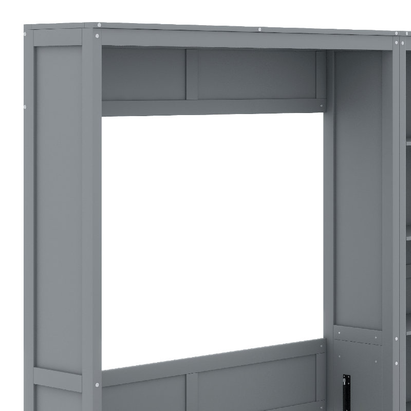 Lit escamotable avec tablettes Murphy, Gris