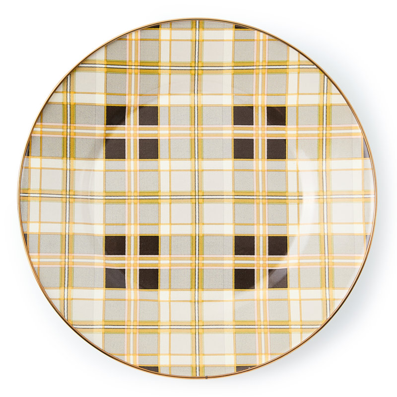 Mocha Check Tartan Mocha Dinner Plate