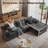 2 - Piece Upholstery Boneless Compression Sectional, Convertible Cloud-Like Sofa with No Assembly-1873832297-1873832303
