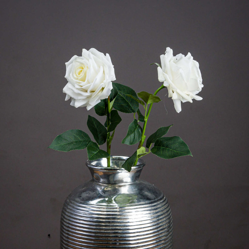 Rose Arrangement, White, 75cm H x 10cm W x 5cm D