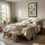 Motif floral de plantes et de fleurs avec des fleurs orange et bleu sarcelle-817653178