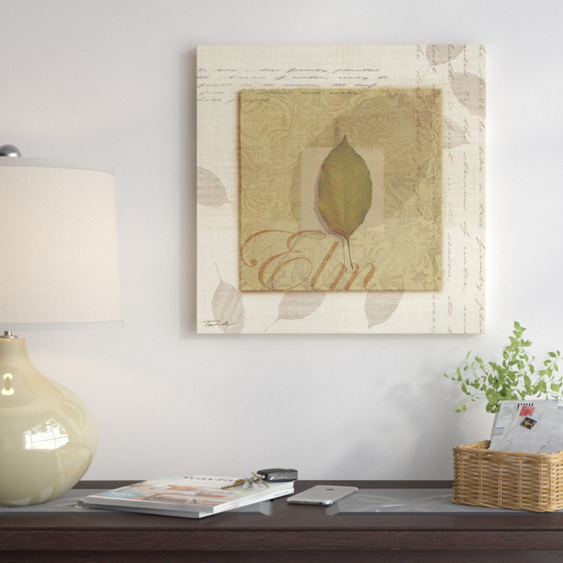 « orme », reproduction d’impression sur toile tendue, H 18 po x l 18 po x P 1,5 po, Toile avec cadre noir, Pas de tapis