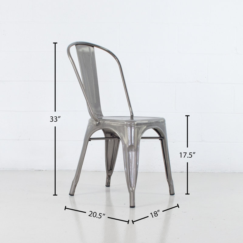 Melien 17.5'' H Stacking Side Chair, Gray