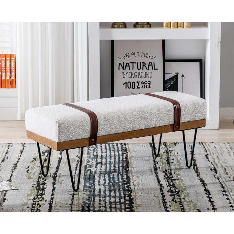 Banc rembourré Josiaha, Blanc